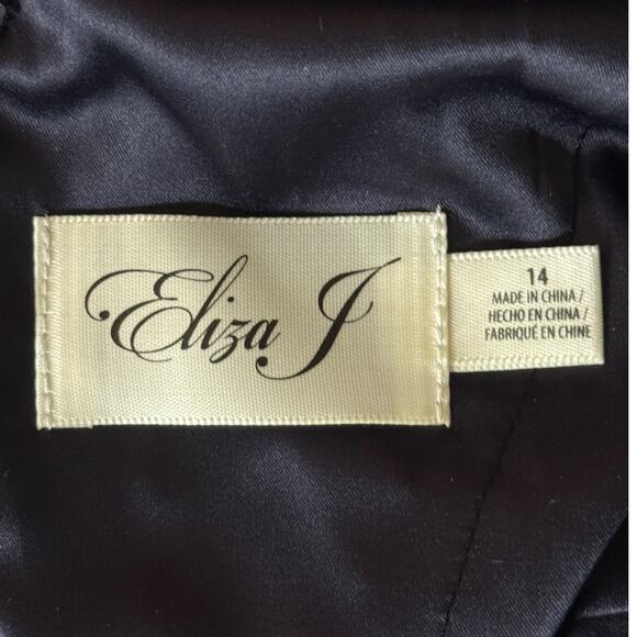 Eliza J Embellished high low chiffon dress gown blue size 14 - Picture 5 of 7